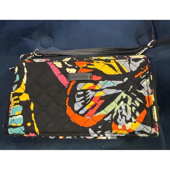 Vera Bradley RFID all in one Crossbody butterfly flutter Zip Snap Adjustable - Picture 1 of 10